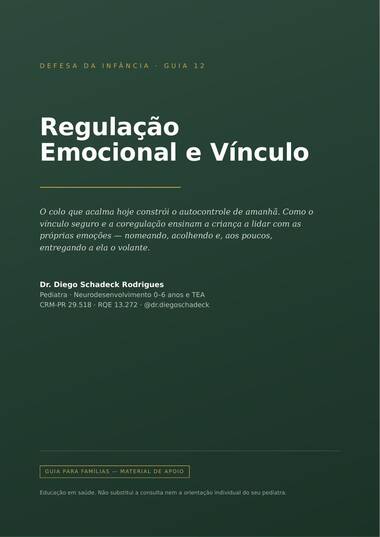Capa: Regulação Emocional e Vínculo