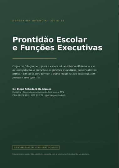 Capa: Prontidão Escolar e Funções Executivas