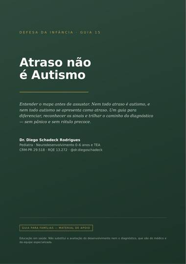 Capa: Atraso não é Autismo