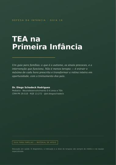 Capa: TEA na Primeira Infância
